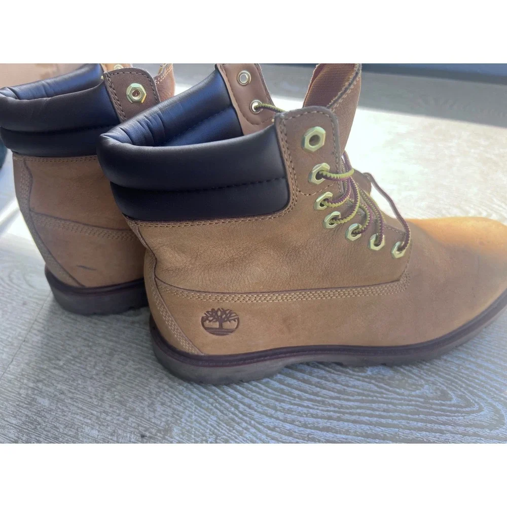 Timberland Mens 6-Inch Premium Waterproof Boots Wheat Nubuck A27TP‎ Size 10